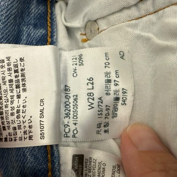 Levi's Jeans Womens 28 Premium 501 Original Fit Distressed Button Fly - Picture 10 of 12